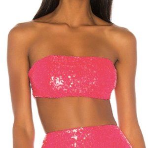superdown Stacy Strapless Bandeau Top Neon Pink